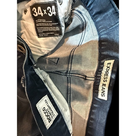 Express Rocco Jeans Slim Fit Straight Leg Dark Wash Men's 34x34‎ - Picture 3 of 3